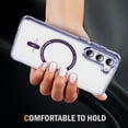 thumbnail image 3 of Allytechgroup Galaxy S23 Plus Clear Case with Screen Protector, Not-Yellowing Anti-Scratch Magsafe Compatible Wireless Charging Shockproof Bumper Magnetic Case for Samsung Galaxy S23 Plus, Purple, 3 of 7