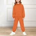 thumbnail image 5 of UACY Girls Boys Athletic Matching Sets Sweatsuit 2 Piece Tracksuit Jogging Suits Hooded Sweatshirt and Jogger Sweatpants Sweat Set (Orange, 9-10 Years), 5 of 9