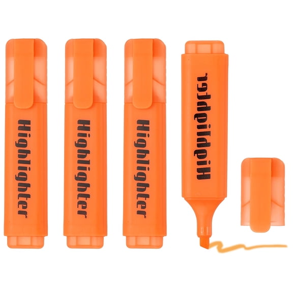 Uxcell Highlighter Pen, 4 Pack Water Based Broad Tip Writing Marker Pens Cute Pastel Colored Highlighter Studying Supplies for Office Home Daily Use, H5713 Orange