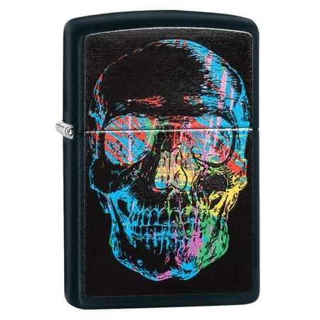 Zippo Colorful Skull Black Matte Pocket Lighter