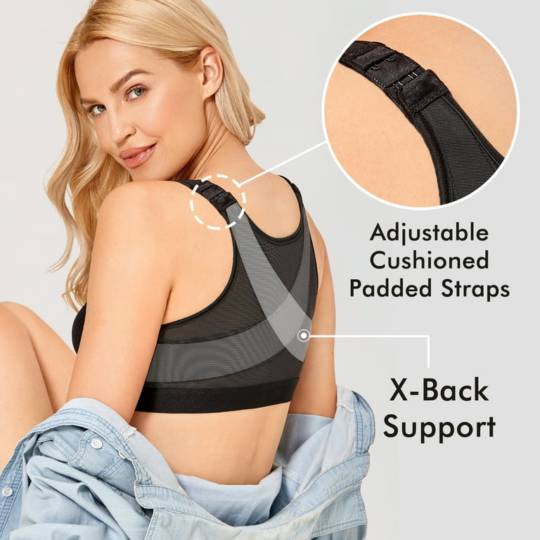 DELIMIRA Women's Front Closure Posture Wireless Back Support Full
