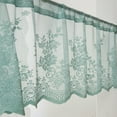 thumbnail image 5 of EFINNY Blue Lace Short Curtain for Kitchen Window Jacquard Floral Sheer Curtain Valance for Small Window Rod Pocket Top Tulle 1 Piece, 5 of 7