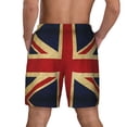 thumbnail image 2 of Mens British Flag Natural Swimming Trunks with Compression Liner Beach Quick Dry Swim Shorts, 2 of 6