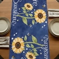 thumbnail image 5 of Table Runners 70 Inches Long Dress Scarves, You Are My Sunshine Farmhouse Coffee/Dining/Kitchen Table Decor, Holiday Table Runner, Yellow Sunflowers Cute Bees Heart Blue 13x70 Inch, 5 of 9