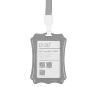 DYZD Hard Plastic Badge Holders ID Card Holders Waterproof ID Holders with Lanyards ID Badge Card Holders (Grey,2 PCS)