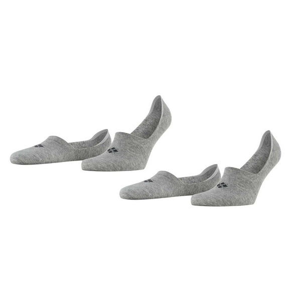 Burlington Calcetines de hombre, paquete de 2 - Para todos los días IN, talón antideslizante, color sólido Gris 45-46