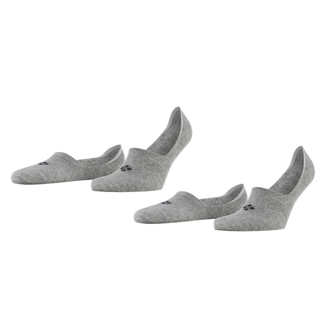 Burlington Calcetines de hombre, paquete de 2 - Para todos los días IN, talón antideslizante, color sólido Gris 45-46