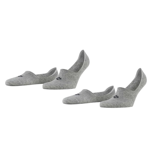 Burlington Calcetines de hombre, paquete de 2 - Para todos los días IN, talón antideslizante, color sólido Gris 43-44