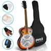 Pyle Electro Reso phonic Acoustic Electric Guitar Set, Full Size Round Neck Traditional Resonator