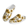 thumbnail image 2 of Daiia Sunflowers and Bees Print Women’s Fuzzy Slippers Memory Foam Lightweight House Shoes Cozy Loafer Flannel House Shoes-44/45, 2 of 7