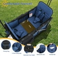 thumbnail image 4 of Minikid Baby Wagon Stroller for 2 Kids, Toddler Stroller with Canopy, 5-Point Harness, Adjustable Handlebars, Removable Seat, Blue, 4 of 13