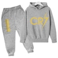 thumbnail image 3 of Conjunto de 2 piezas de sudadera y pantalones CR7 de ídolo de fútbol de primavera y otoño para niños, adecuado para deportes, ocio, moda, chándales para niños y niñas, 3 of 5