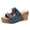 A-Blue497, variant on Womens Wedge Slide Sandals Retro Rivet Suede Dual Buckle Slip On Ladies Sandals Summer Resort Beach Vacation Casual Sandals