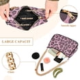 thumbnail image 4 of Pink Furry Leopard Leather Skin Womens Chain Shoulder Bag Tote Handbag Clutch Hobo Purse with Zipper for Travel Casual, 4 of 7
