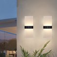 thumbnail image 2 of 2Pcs Solar LED Wall Light Solar Wall Lamp IP65 Waterproof Acrylic Garden Landscape Lamp Up and Down Luminous Wall Decoration Courtyard Lamp Safety Stair Light for Outdoor Garden Backyard, 2 of 9