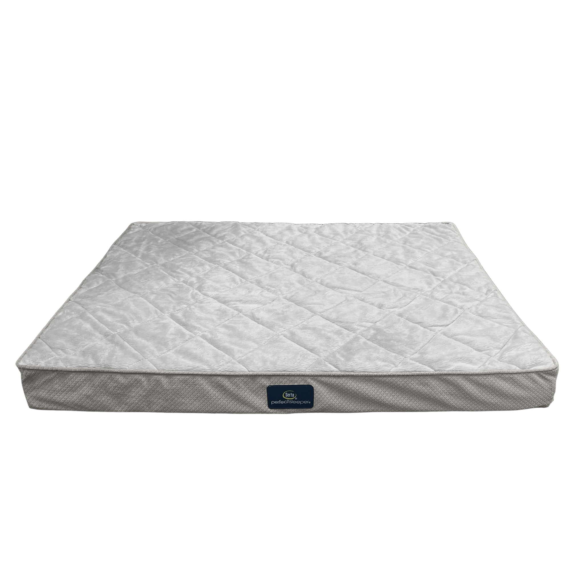 Serta Quilted Orthopedic Pillowtop Dog Bed with Removable Cover, Gray, Large