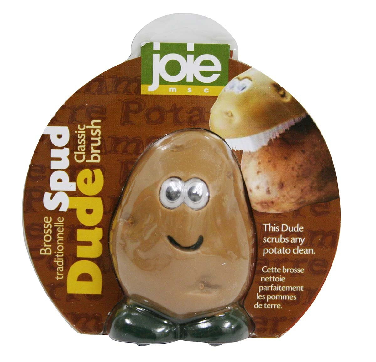 Joie Spud Dude Potato Vegetable Scrub Cleaner Brush 3 x 2 3 x 2-Inches 