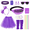 Purple, variant on Loritta 80s Costumes for Women Outfit Accessories Set with Fishnet Gloves Leg Warmers Bags Tutu Skirts for Theme Party