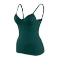 thumbnail image 6 of YAYUBA Camisole Tank Top for Women with Built-in Padded Shelf Bra Support,Spaghetti Strap Layering Camis, Basic Undershirt,Dark Green,S, 6 of 8