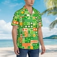 thumbnail image 5 of Balery St Patrick's Day6 Print Men's Hawaiian Shirts Short Sleeve Beach Shirt Relaxed Fit Vacation Button Down Shirts-3X-Large, 5 of 9