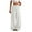White, variant on Gibobby Womens Pants Clearance Sweatpants Solid Cotton Linen Drawstring Elastic Waist Long Wide Leg Pants(Khaki,S)