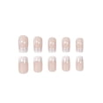 thumbnail image 3 of ONLYEOR White Double French Tip Press On Nails, Glitter Design, Medium Square Fake Nails for Bridal & Party Look, 3 of 8