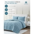 thumbnail image 2 of Casa Platino Twin Comforter Set - Duvet Insert - French Blue Comforter Set Twin - Super Soft & Cozy Bedding Hydro-Brushed 100% Microfiber Bedding Twin Size Comforter Set- French Blue, 2 of 9