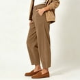 thumbnail image 6 of Oksale Corduroy Pants for Women Petite Trendy High Waisted Button Barrel Pants Loose Comfortable Khaki Pants with Pockets Fashion Outfits Khaki L, 6 of 7