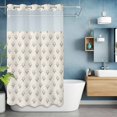 thumbnail image 6 of No Hook Bohemia Shower Curtain with Snap in Liner Set, Modern Boho Floral Plants Minimalist Abstract Beige Waterproof Bathroom Curtains with See Through Top Window, Hotel Style Small 36 x 78 Inch, 6 of 9