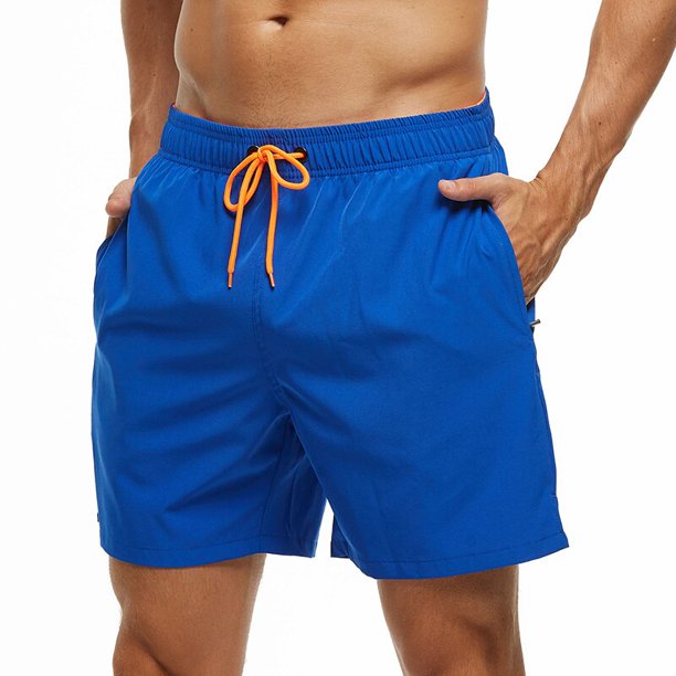 Escact-bañadores elásticos para hombre, pantalones cortos de playa de secado rápido con bolsillos con cremallera y forro de malla, 2023 Fivean unisex