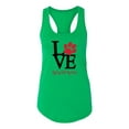 thumbnail image 2 of Wild Bobby, Love My Dog Stole My Heart Red Pawprints Pop Culture Ladies Racerback Tank Top, Kelly, X-Large, 2 of 3
