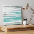 thumbnail image 4 of Ships Next Day Canvas Wall Art 16"x16", Turquoise Gray White Wood Framed Canvas Print Painting, Country Abstract Ombre Mottled Ready to Hang Picture Wall Decor for Home Bedroom Kitchen Office, 4 of 9