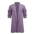 thumbnail image 2 of DHFJKG Men's Long Sweater Cardigan Jacket Knee-Length Long Sleeved Shawl Collar Non Pocket Open Front Knitted Coat Casual Fall Winter Outdoor Solid Color Comfort Outerwear, 2 of 5