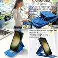 thumbnail image 3 of SaniMore for Samsung Galaxy S24 Ultra Wallet Case, Magnetic Card Pocket Flip Kickstand Removeable Crossbody Lanyard Shockproof Anti-fall PU Leather Anti-scratch for Girls Women Business Shell, Blue, 3 of 14