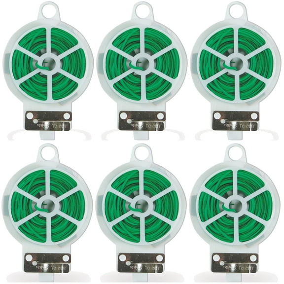 Wideskall 100 Feet Green Multi-Function Sturdy Garden Plant Twist Tie with Cutter Pack of 6