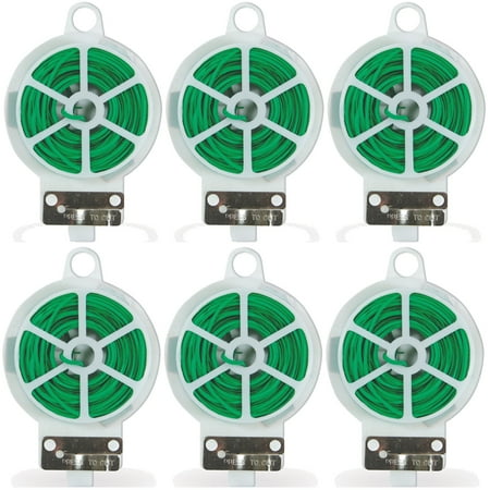 Wideskall 100 Feet Green Multi-Function Sturdy Garden Plant Twist Tie with Cutter Pack of 6