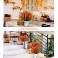 thumbnail image 4 of Faux Fall Flowers for Outside,Artificial Plants Outdoor, UV Resistant Faux Monkey Grass Greenery Stems Faux Plastic Flowers Shrubs for Home Weddings Garden Porch Front Patio Office Decor(Orange), 4 of 4