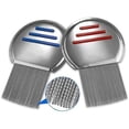 thumbnail image 1 of 2 Pcs Terminator Peigne à Poux en Acier Inoxydable 2 Pcs Dents en Métal en Acier Inoxydable, 1 of 5