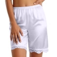 thumbnail image 6 of KHONTS Women's Loose Half Slip Shorts Loose Fit Lace Trim Pettipants Culotte Slip Bloomers Split Underwear Shorts White XL, 6 of 11