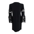 thumbnail image 2 of Alfani Women's Lace-Sleeve A-Line Dress (4, Deep Black), 2 of 2