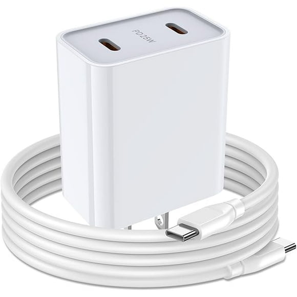 Samsung Charger Fast Charging Cord Android Charger for Samsung Galaxy A16 A15 5G A35 A55 S24 Ultra A25 S23 FE S22 Google Pixel 8 Pro, 25W 2 Port USB C Phone Wall Plug Block, 6FT 60W Type C to C Cable