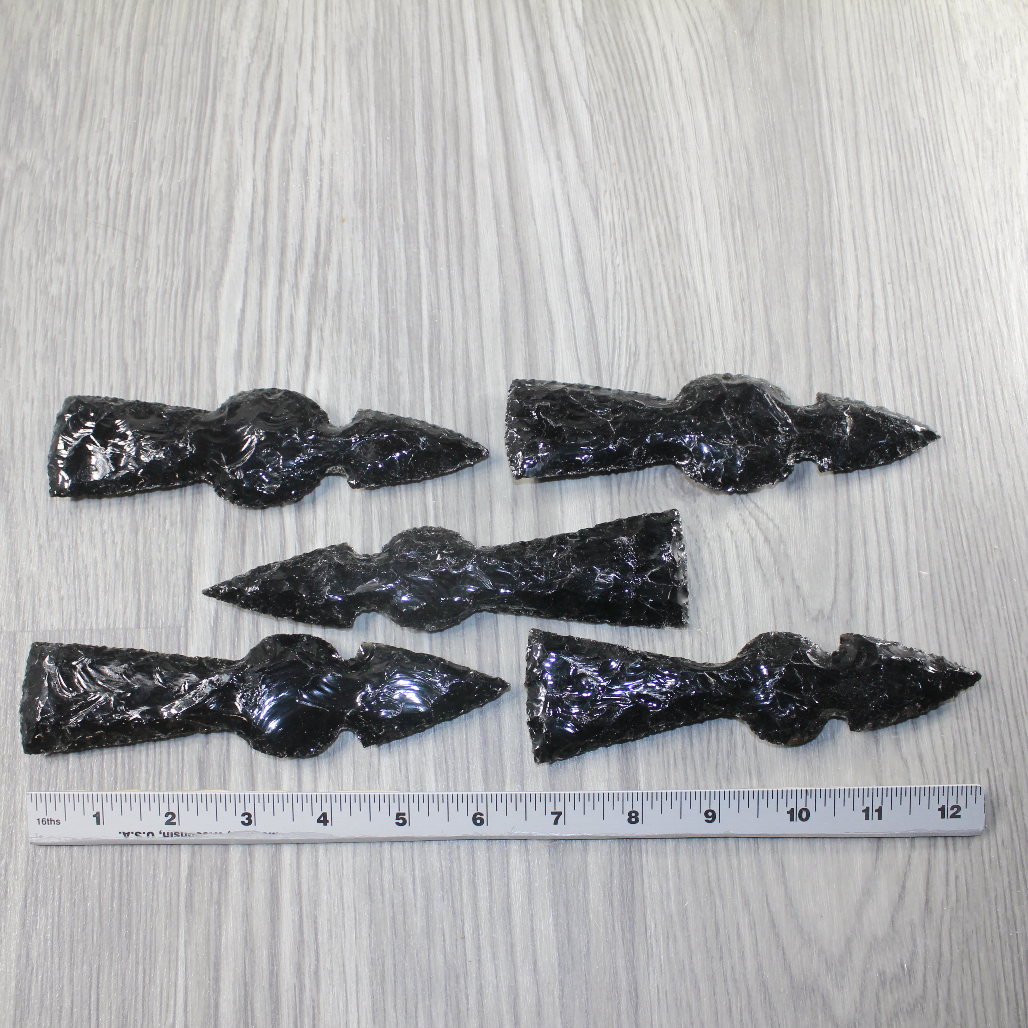 5 Obsidian Ornamental Tomahawk Heads #6243  Ax Axe Hatchet