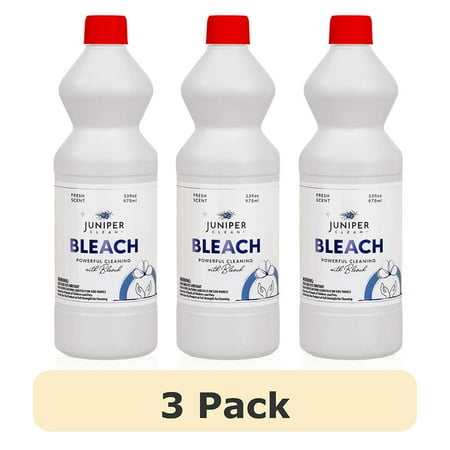 (3 Pack) Juniper Clean Liquid Bleach Cleaner, Regular Scent, 33 fl oz