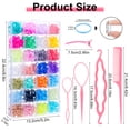 thumbnail image 4 of AOWOO  28 Colors Rubber Bands for Hair, 1600 pcs Small Elastic Baby Hair Ties with 6 Hair Styling Tools, Mini Hair Accessories for Girls Baby Toddlers, 4 of 7