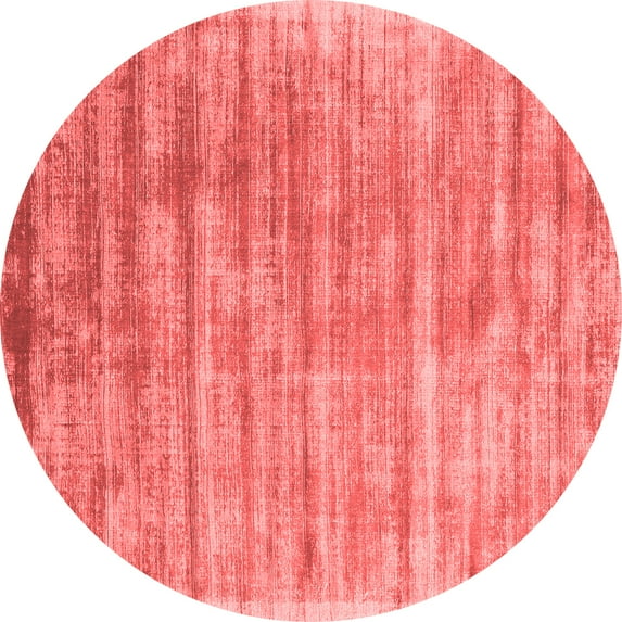 Ahgly Company Indoor Round Abstract Red Contemporary Area Rugs, 5' Round