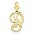 thumbnail image 1 of Diamond2Deal 10K Yellow Gold Grooved Letter P Initial Pendant for Women, 1 of 5