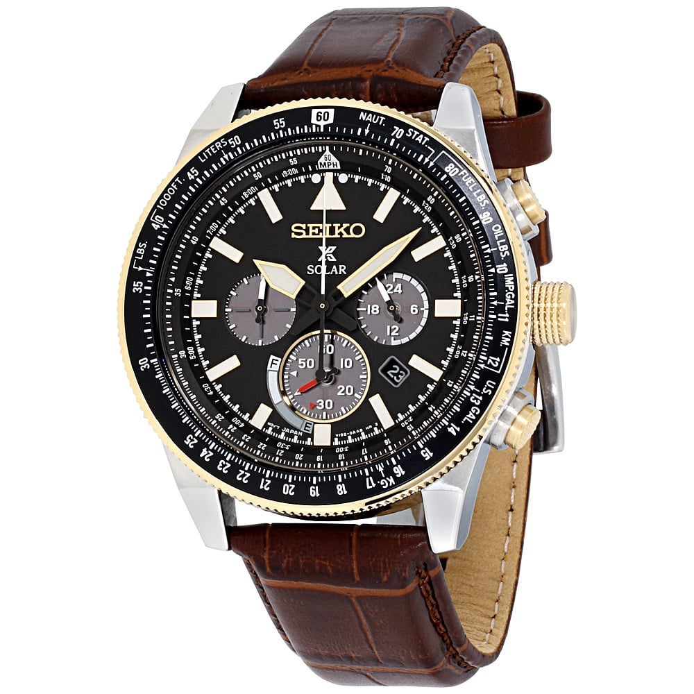 Seiko - Seiko Prospex Solar Movement Black Dial Men's Watch SSC632 - Walmart.com - Walmart.com