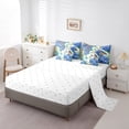 thumbnail image 3 of YST 7-Piece Blue Hydrangea Floral Comforter Set, Chic Butterfly and Bird Bedding, King, 3 of 4