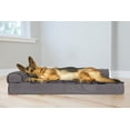 thumbnail image 4 of FurHaven Pet Products Plush & Velvet Deluxe Chaise Lounge Orthopedic Sofa-Style Pet Bed for Dogs & Cats - Platinum Gray, Jumbo, 4 of 12