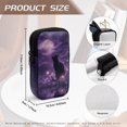 thumbnail image 6 of SEANATIVE Dual Compartment Eyeglasses Case Zipper Sunglasses Pouch Shockproof Lightweight Travel Eyewear Organizer Portable Glasses Pouch for Work Vacation Trips, Cat Moon Galaxy Print Violet, 6 of 7
